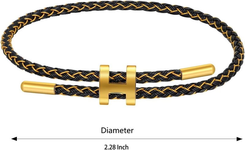 AIMADE Store Bracelets for Women Adjustable Charm Bracelet, 18k Gold-plated Buckle Design Titanium Steel Wire Rope Women's Gift Jewelry - Image 2